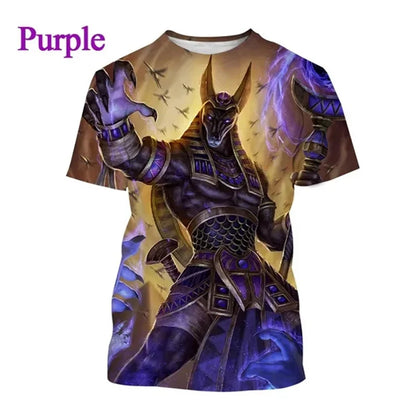 Grim Reaper Anubis Tee Shirts 3D Printed Ancient Egyptian God T Shirt Eye of Egypt Pharaoh Fashion Harajuku Short Sleeve T-shirt