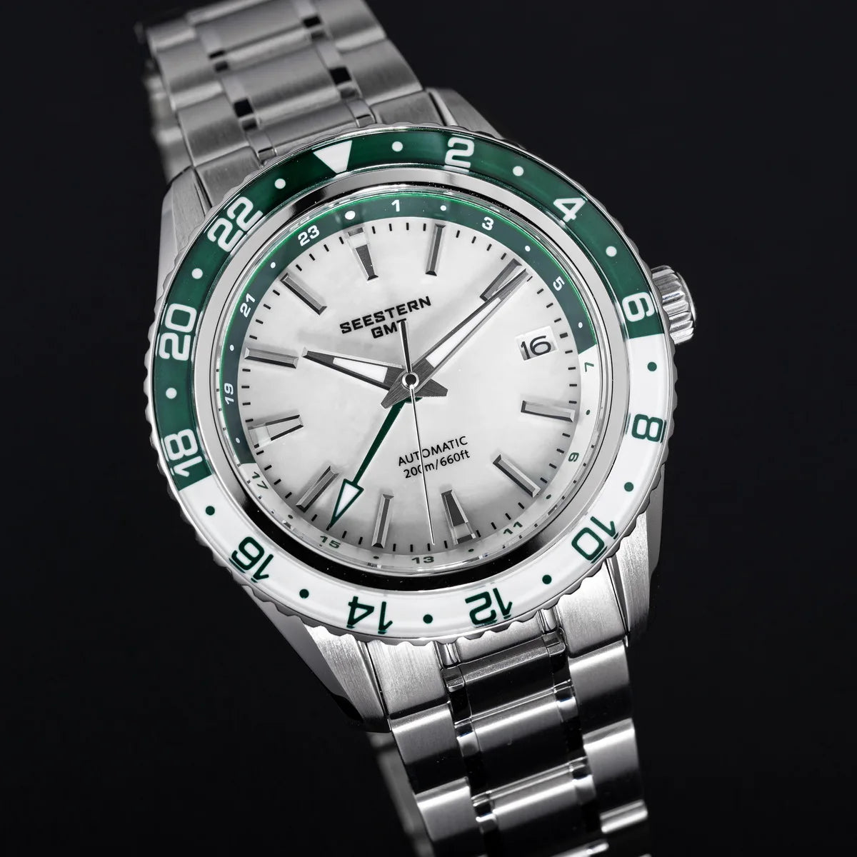 SEESTERN Men of Watch Office GMT Automatic NH34 Movement Sapphire Glass Bezel 20bar Waterproof Diver Mechanical Wristwatch S456