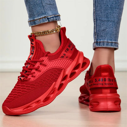 Rosa fritidssneakers för damer och herrar Blade-skor storlek 46 Lätta, andningsbara löparskor för herrar Sportiga sneakers i mesh