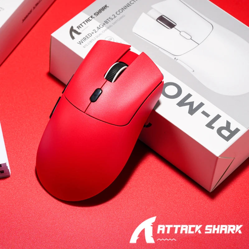ATTACK SHARK R1 „Bluetooth“ pelė – influencerių įvertinta virusinė pelė, autentiška tiesiai iš prekės ženklo, PAW3311 jutiklis su 1K Hz žaidimams