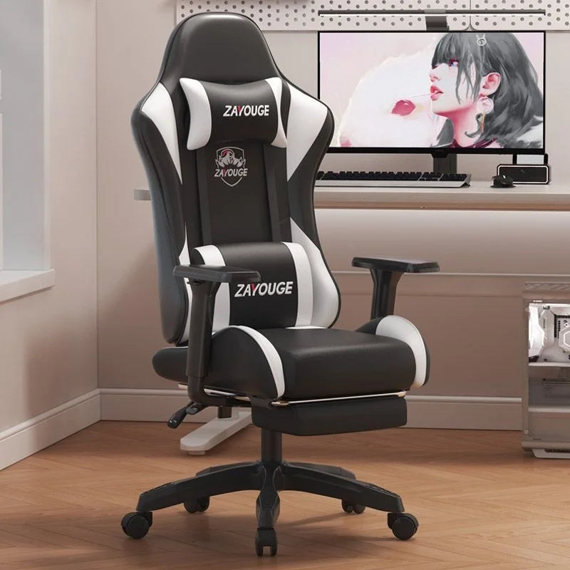 AOLIVIYA Gaming-Bürostuhl mit Liegefunktion, drehbar, höhenverstellbar, mit Rückenlehne und Fußstütze, für Zuhause, Computer, Internetcafé und E-Sports