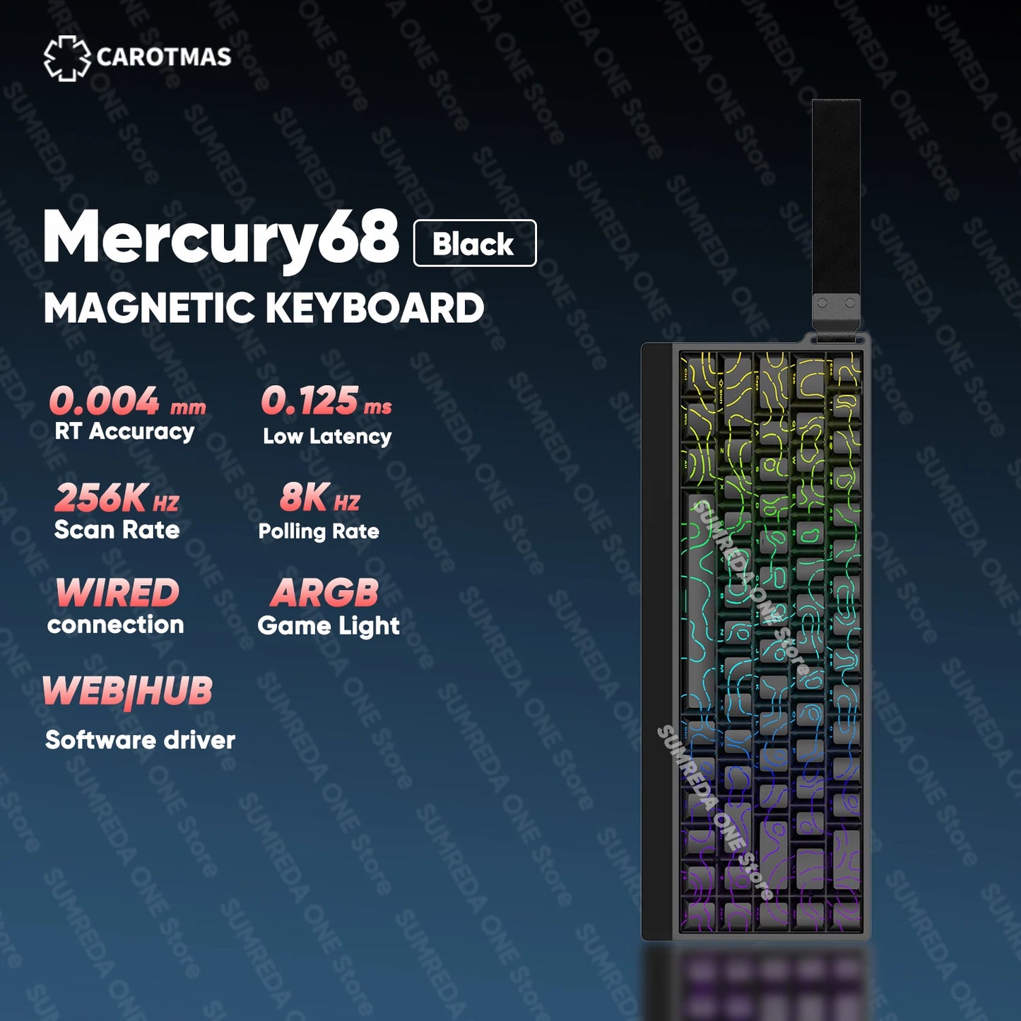 IROK Mercury68 Max Magnetic Mechanical Gaming Keyboard, 68-Key Wired 8K Rapid Trigger Keyboard with Hall Effect Switches, Hot-Swappable RGB Gaming Keyboard
