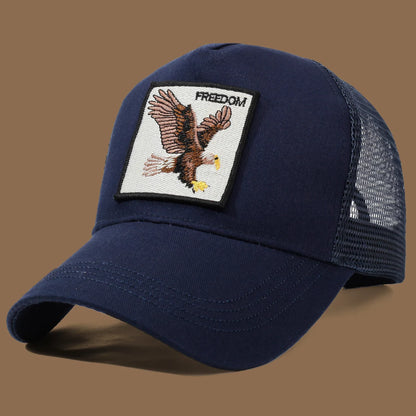 Gorra de camionero unisex con águila bordada y aplique: ideal para el día a día, para hacer deporte y como protección solar
