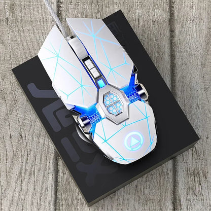 Neue professionelle Gaming-Maus 3200dpi 7 Tasten, hintergrundbeleuchtete Computermaus mit Makro-Unterstützung, mechanische kabelgebundene Silent-Maus