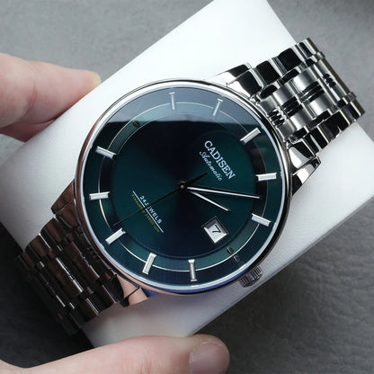 CADISEN Ultra-thin Mechanical Wriswatch Japan MIYOTA 9015 Top Brand Luxury Single-dome Sapphire Crystal  Automatic Watch Man