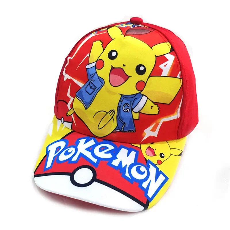 Pokémon Go Anime-figur Pikachu Polyester-baseballkasket med tryk Tegneserie-kasket med skygge Børnedragt Dekoration Fødselsdagsgaver