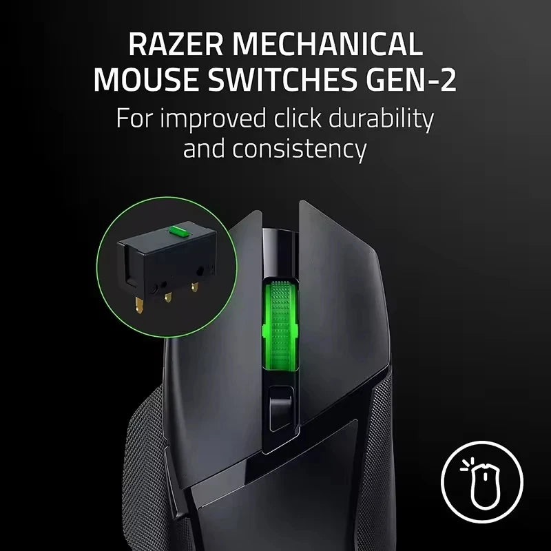 Original Razer Basilisk V3 X HyperSpeed anpassbare kabellose Gaming-Maus, optischer 18K-Sensor, Chroma RGB, 9 programmierbare Bedienelemente