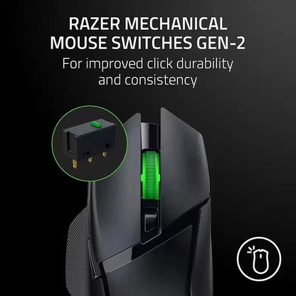 Original Razer Basilisk V3 X HyperSpeed anpassbare kabellose Gaming-Maus, optischer 18K-Sensor, Chroma RGB, 9 programmierbare Bedienelemente