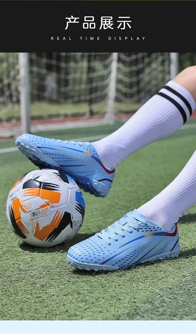 Professional Turf Soccer Shoes Men Cleats Non-Slip Training Football Shoes Boys Artificial Grass Breathable Athletic Soccer Shoes