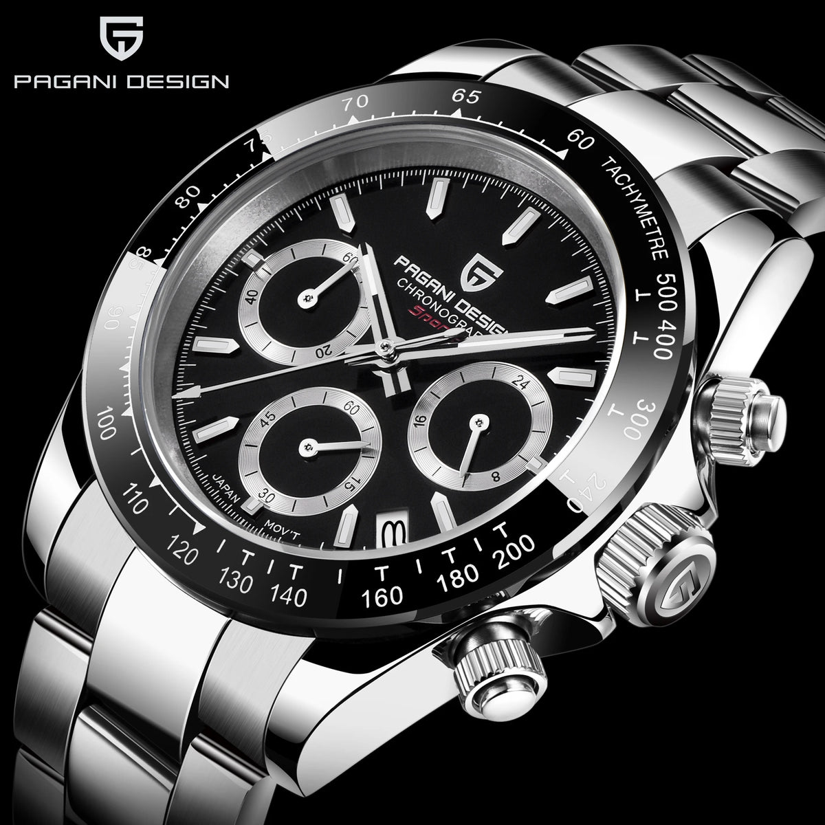 2025 PAGANI DESIGN  New PD1644 Meteorite Dial Fashion Men Quartz Wristwatches 100M Sapphire Glass Chronograph relogio masculin