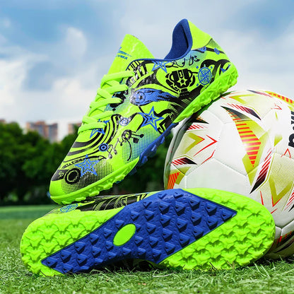 Chaussures de football pour étudiants, chaussures de sport, terrain de société, chaussures de football pour garçons, futsal, baskets rapides d'intérieur, crampons originaux pour la cheville, chaussures de football