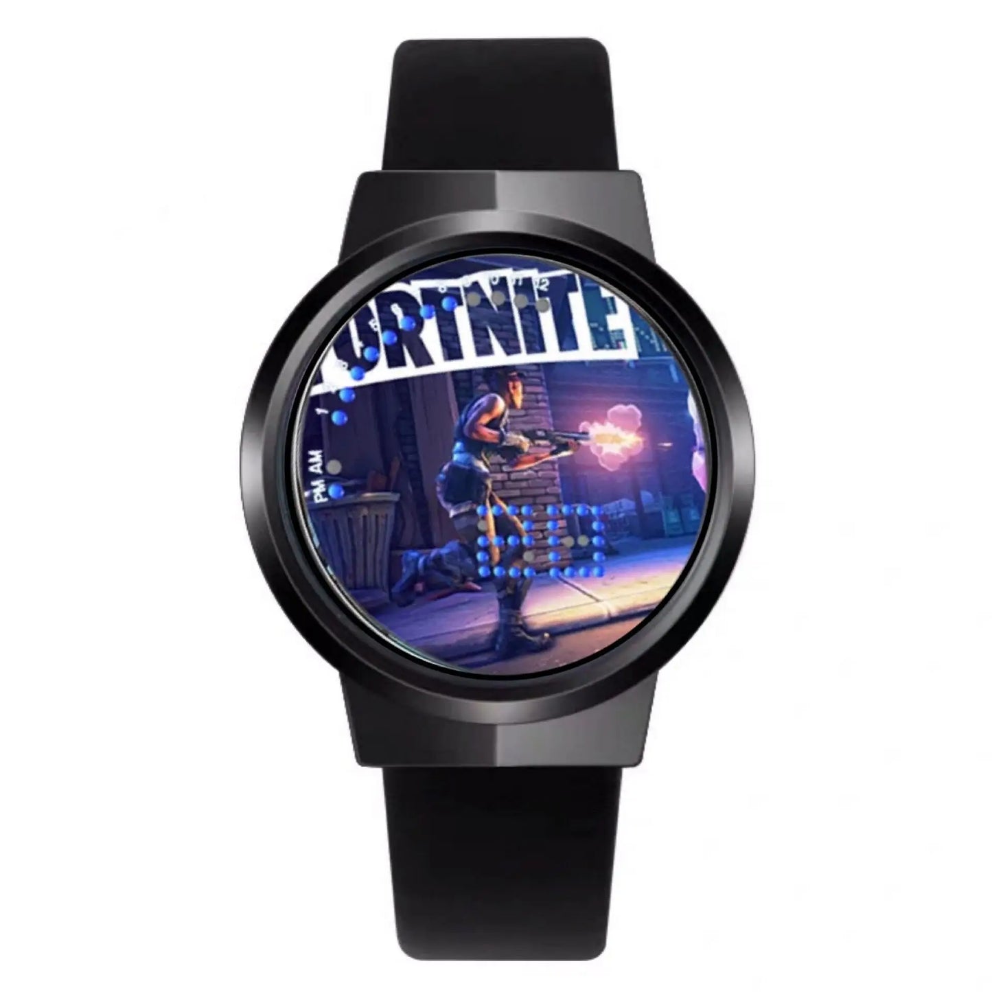 Reloj Fortnite de moda cute, cartoon y kawaii personalizado con luz nocturna LED táctil, reloj electrónico para estudiantes, regalo para amigos