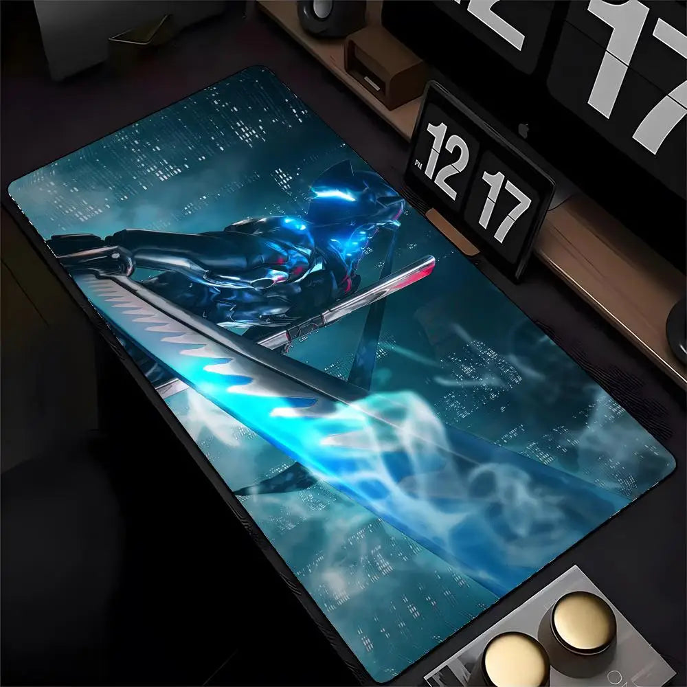 Overwatch Genji podloga za miš s HD ispisom za računalne igrače, prošiveni rub, neklizajuća podloga XXL90x40cm za tipkovnicu i PC stol