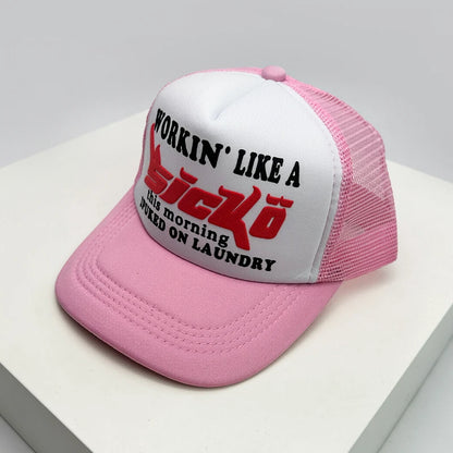 Kšiltovky ve stylu amerických kšiltovek s potiskem Cruise Anime New Letter Mesh Trucker – sluneční, prodyšné baseballové kšiltovky pro muže i ženy, univerzální módní kousek