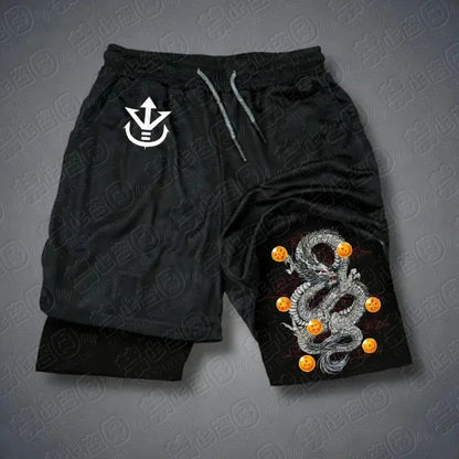 Dragon Ball Anime Printed Shorts Man Summer 2026 Sports Quick-drying Women's Breathable Casual Two-in-one Sports Running Pants