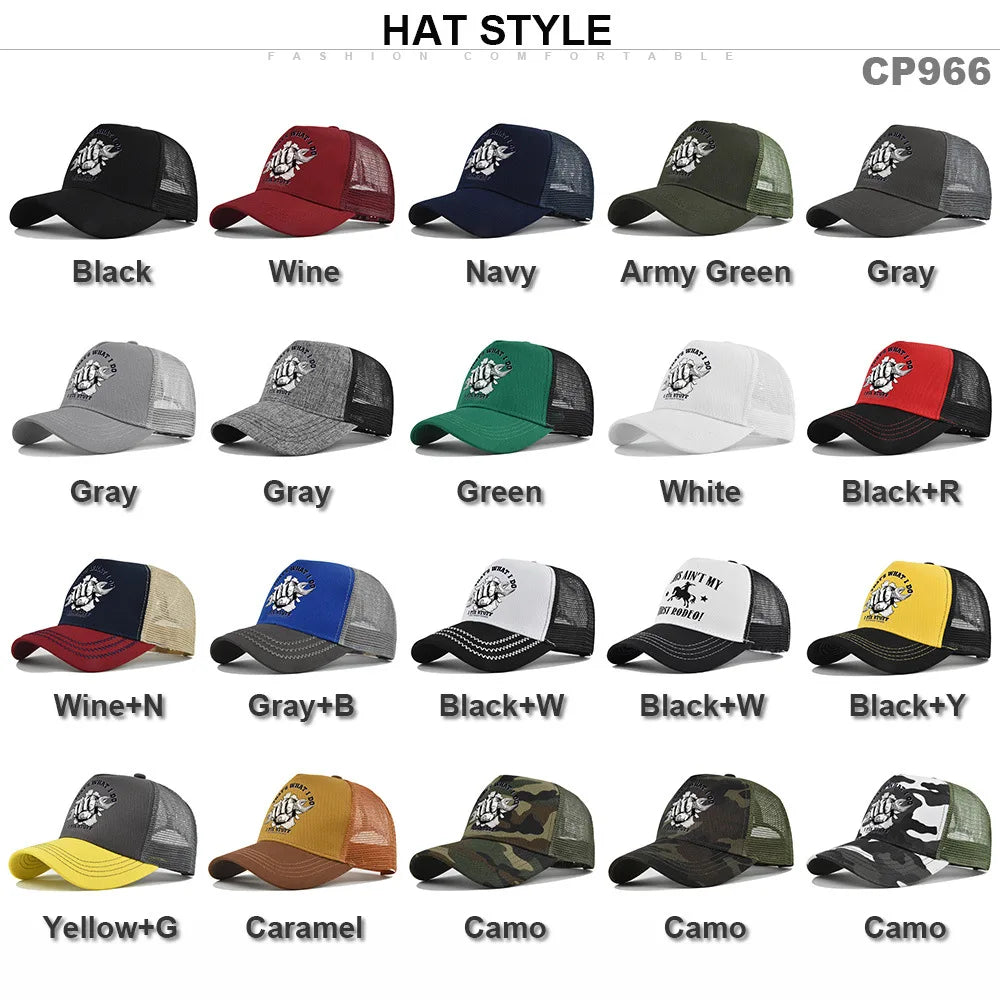 Gorra de béisbol de moda para primavera-verano, de malla estampada y transpirable, con logotipo personalizado para hombres, mujeres y parejas; gorra con visera, casquette.