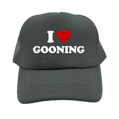 Αστεία καπέλα μπέιζμπολ «I Love Gooning» – Δροσερά καλοκαιρινά ανδρικά καπέλα από πλέγμα – Χιουμοριστικά καπέλα τύπου «Trucker» – Unisex καπέλα από πλέγμα για υπαίθριες δραστηριότητες – MZ-080