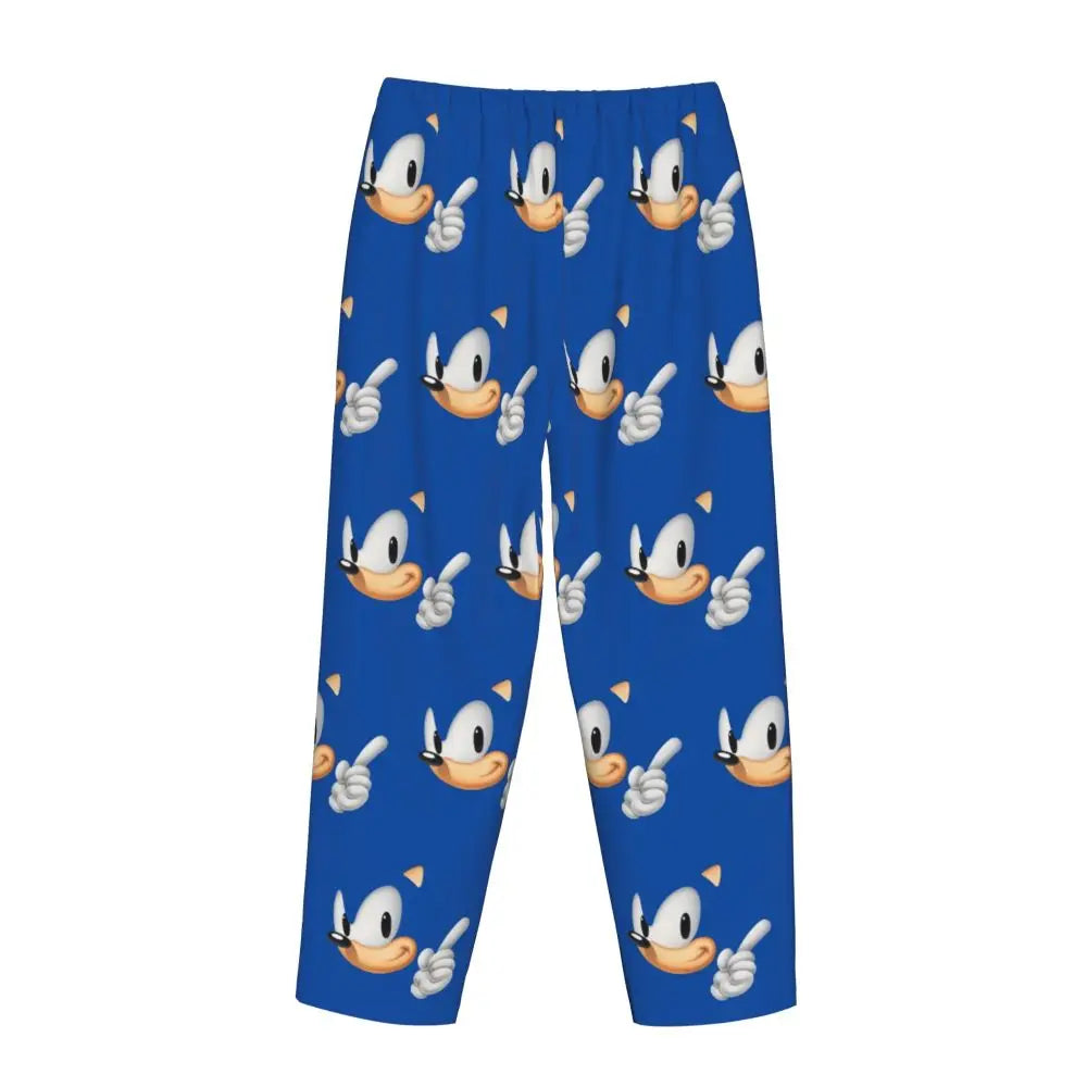 Custom Printed Womens Soniced Pajama Pants Hedgehog Game Sleepwear Sleep Lounge Bottoms with Pockets