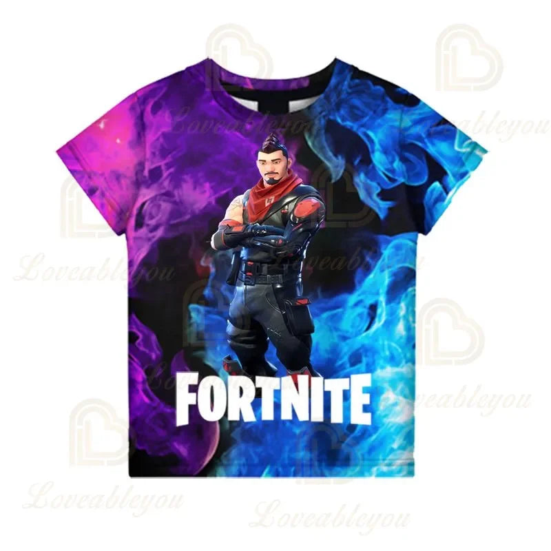 Camiseta 3D Fortnite Victory Game para bebé, ropa infantil Harajuku, camiseta para niños, diseño adorable Battle Royale Hero, tops para niños y niñas