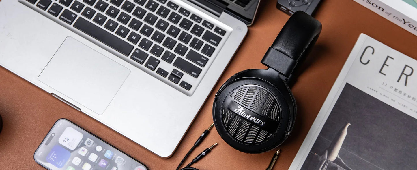 Linsoul Kiwi Ears Ellipse Studio-Grade Open-Back Dynamic Driver Kopfhörer mit abnehmbarem Kabel, Hi-Fi-Bass-Over-Ear-Headset mit Kabel