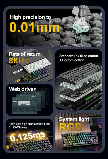 Magnetic Switch Keyboard ATTACK SHARK X68HE X68PRO HE and FREEWOLF F68 Wired F68Pro Wireless for Pro Gaming 0.01mm Rapid Trigger