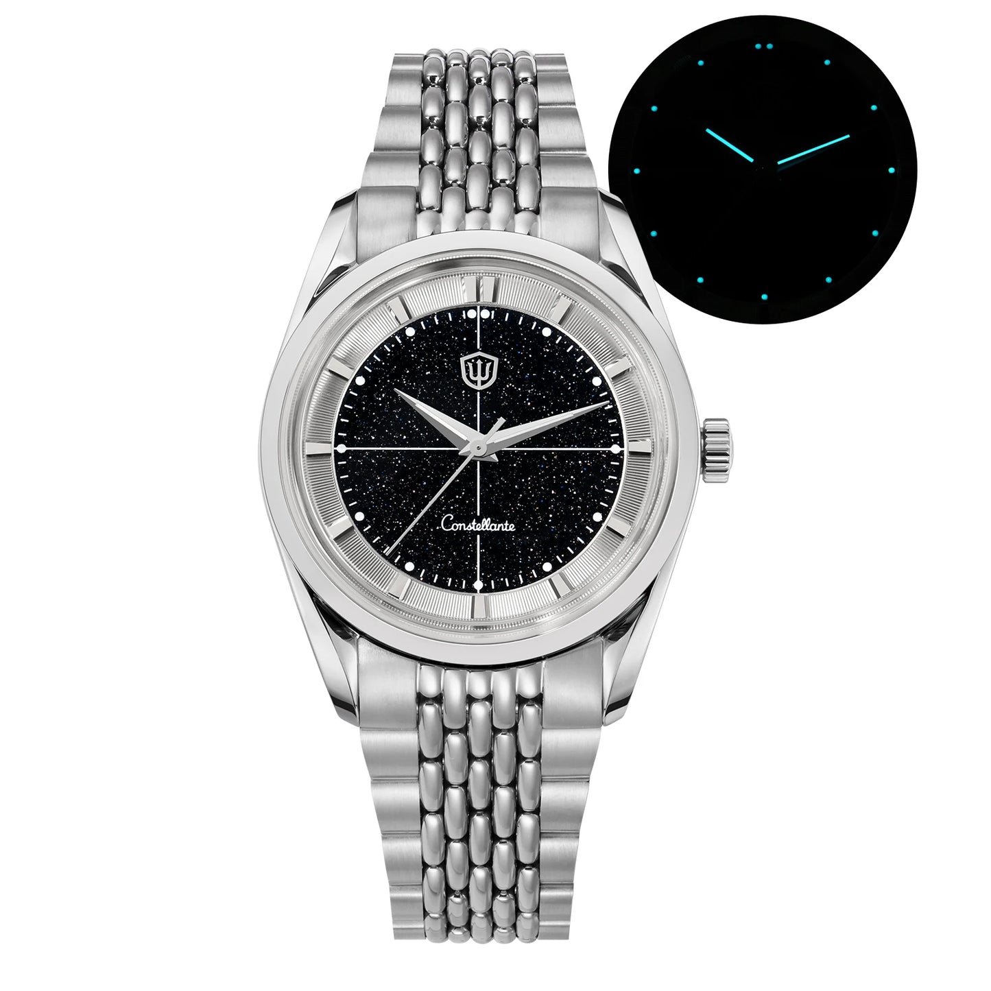 Watchdives WD1954 Classic Black Quartz Watch 36Mm Sandstone Dial VH31 Watch Luminous Waterproof Brushing 316L Steel Luxury Watch