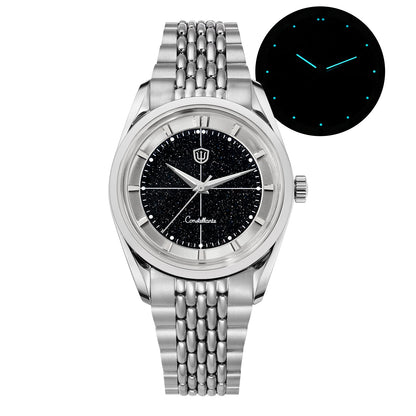 Watchdives WD1954 Classic Black Quartz Watch 36Mm Sandstone Dial VH31 Watch Luminous Waterproof Brushing 316L Steel Luxury Watch