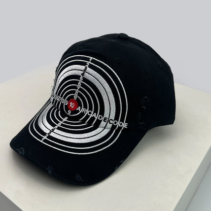 Unisex-baseballkasketter i brudt stil med broderet bull's-eye-kors, solskærm, personlige og alsidige kasketter med skygge, street fashion, hiphop