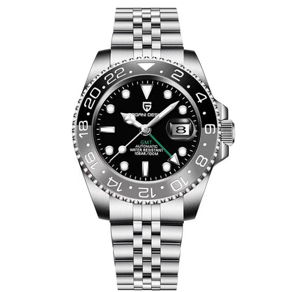 PAGANI DESIGN Men's Automatic Watches Sapphire Glass 40mm Ceramic GMT Mechanical Wristwatch Top Brand Sports Waterproof Men's Watch