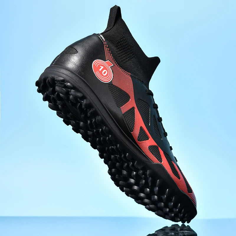 Professional Sports Football Shoes TF, Broken Nail Design, Durable Wear-Resisting Training Shoes for Teenagers, Adult High-Top Soccer Shoes
