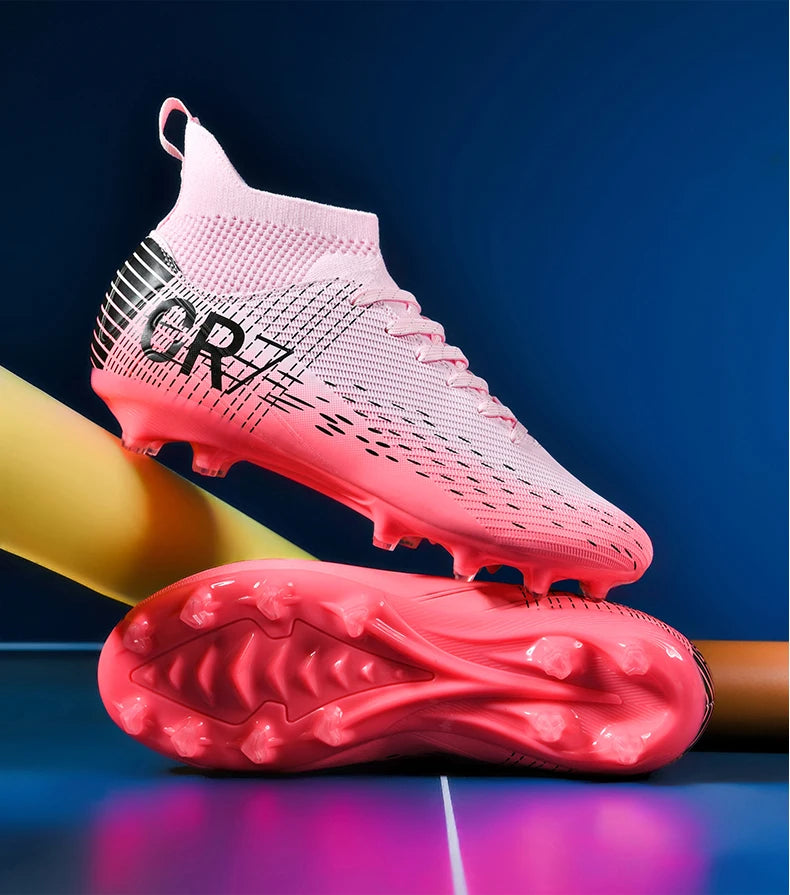 Chaussures de football professionnelles pour hommes, originales, respirantes, confortables, résistantes, pour terrain en herbe.