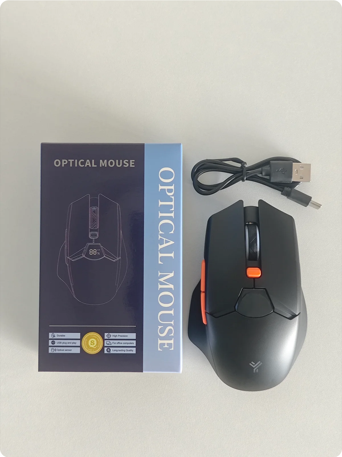 Wireless Bluetooth Mouse with Digital Battery Display, Silent Ergonomic Mouse for PC Laptop Gaming, 2.4G/Bluetooth 5.0