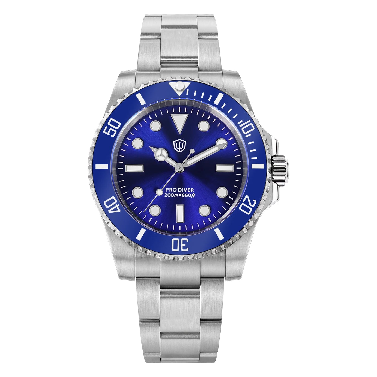 Watchdives WD1680Q V2 Green Dial Quartz Watches VH31 Sweep Second Movement Sapphire 200M Waterproof Stainless steel WristWatch