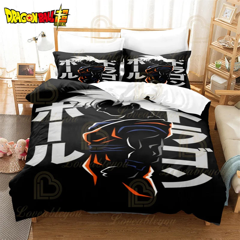 Dragon Ball Z Guko Kids Bedding Set Single King Size Duvet Cover with Quilt And Pillowcase Double Bed Linen for Bedroom Decor