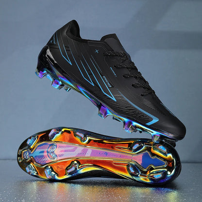 Chaussures de football pour adultes, économiques, en tissu mélange de polyuréthane, avec crampons en caoutchouc résistants et antidérapants, idéales pour les amateurs et les passionnés de football.