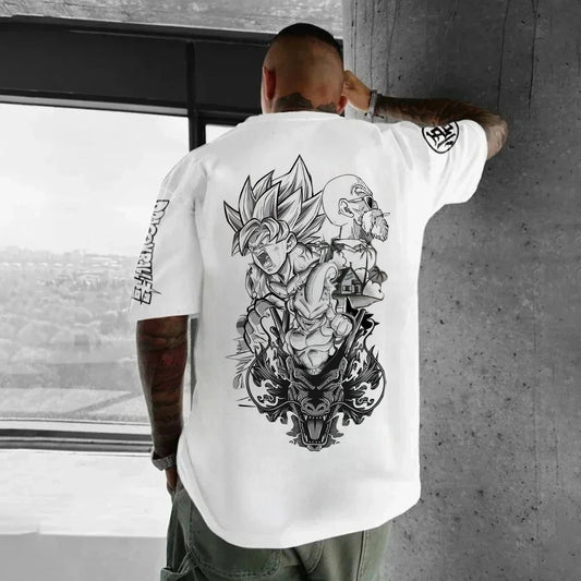Dragon Ball Japanese Anime Printed Men's T-Shirt Majin Buu Boys Children Harajuku Short Sleeve Kids Goku T-shirt Summer Clothing