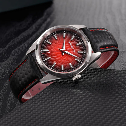 Montre pour homme BERNY – Montre à quartz élégante et classique, étanche à 10 ATM, dotée d'un verre saphir et d'aiguilles luminescentes, idéale pour une tenue habillée ou professionnelle, avec bracelet en cuir.