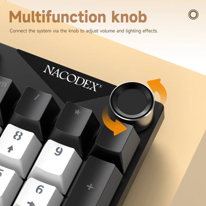 Teclado mecánico AJAZZ NK104 con cable, teclas de doble inyección, 104 teclas, hot-swapping y retroiluminación LED híbrida para gamers, compatible con laptop y PC