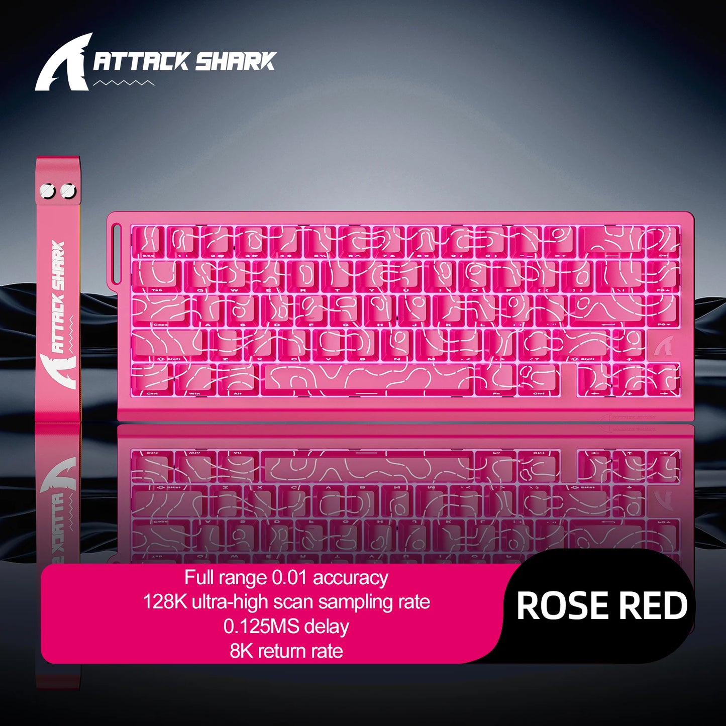 ATTACK SHARK X68HE X68Pro He Magnetische mechanische Tastatur für Pro-Gaming 0.01mm Rapid Trigger 8000Hz SOCD/Rs 0.125ms 128K Rate