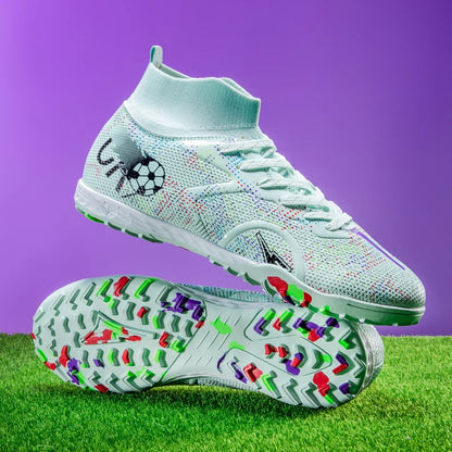 New Men Football Boots Training Soccer Shoes Breathable Grass Cleats Match Long Spikes Indoor Sneakers Ultralight Drop Shipping