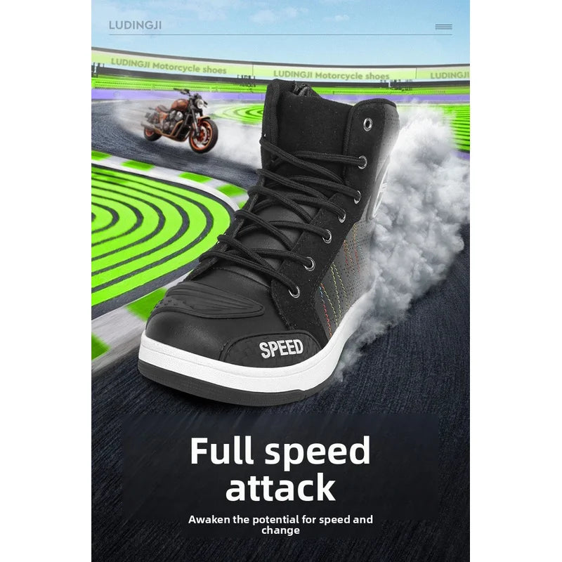 New men's and women's four-season universal safety protection motorcycle riding boots anti-slip and anti-fall motorcycle shoes