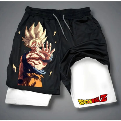 Dragon Ball Anime Summer  2-in-1 Shorts Saiyan 4 Retro Y2K Beach Quick Drying Breathable Slow Running Fashion Shorts