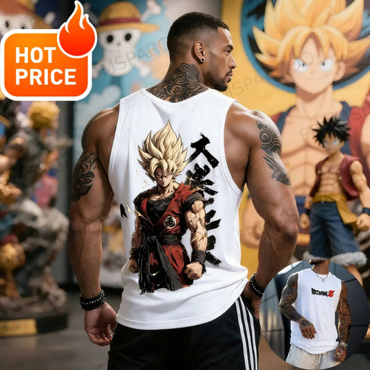 Anime Super Saiyan Son Goku Dragon Ball Gym New  Harajuku Summer Men Tank Top Fitness Oversized Casual Sports Sleeveless Tee Y2k