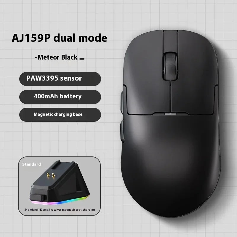 Мишка AJAZZ AJ159 APEX Tri Mode Wireless 8K със сензор PAW3950, ниска латентност, база за зареждане, персонализируема, лека, за PC гейминг