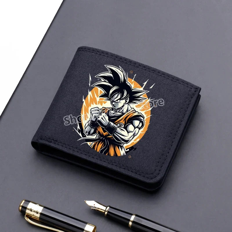 Dragons Ball Wallet Anime Goku Men Short Folding Purse Cartoon Card Holder Kids Coin Photo Case Fashion Pocketbook Birthday Gift