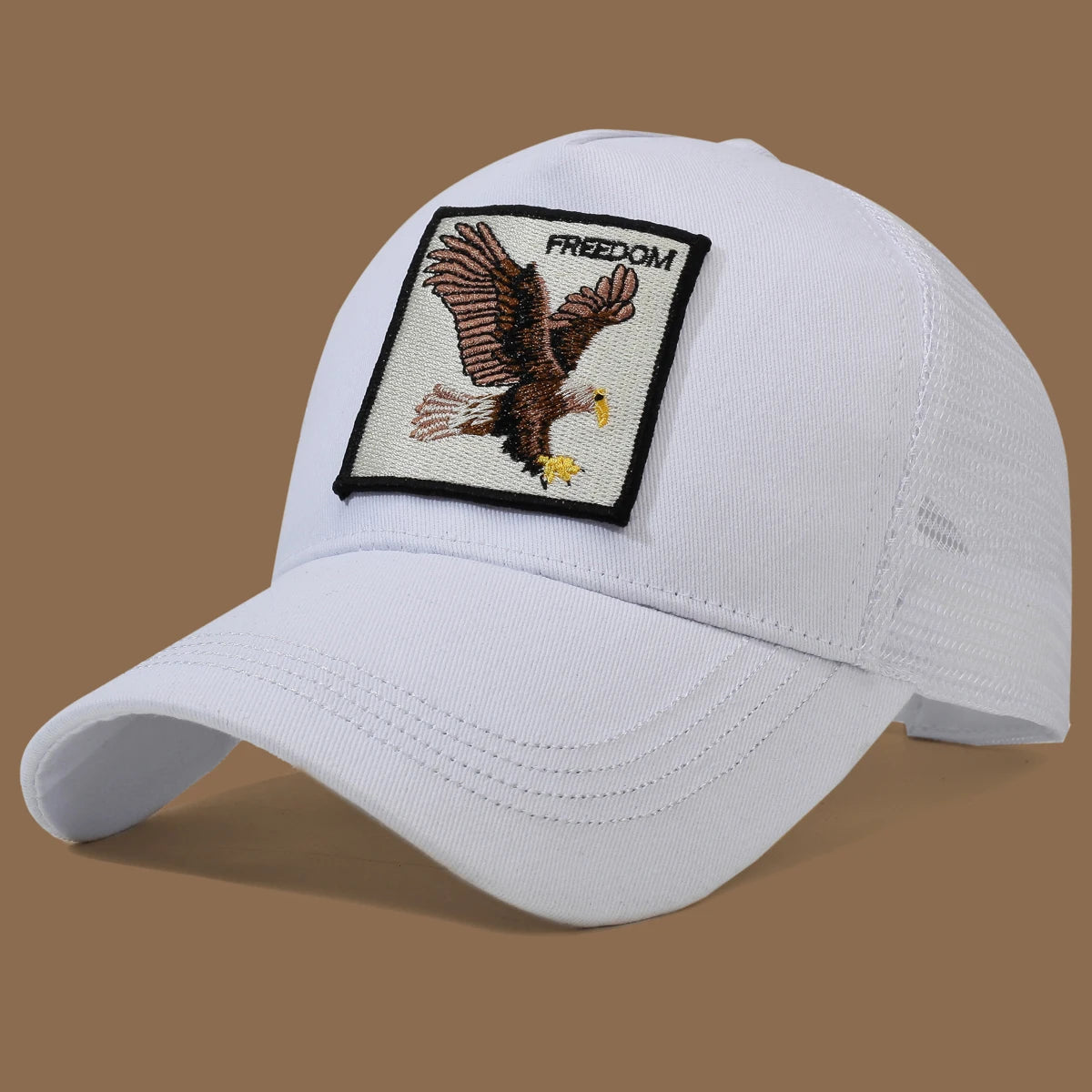 Gorra de camionero unisex con águila bordada y aplique: ideal para el día a día, para hacer deporte y como protección solar