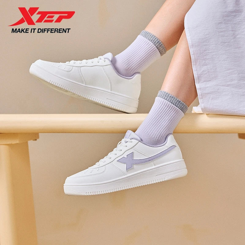 Xtep White Sneakers Women 2026 Spring Couples Versatile Trendy Casual Thick-soled Heightening Sports Shoes 874118319851