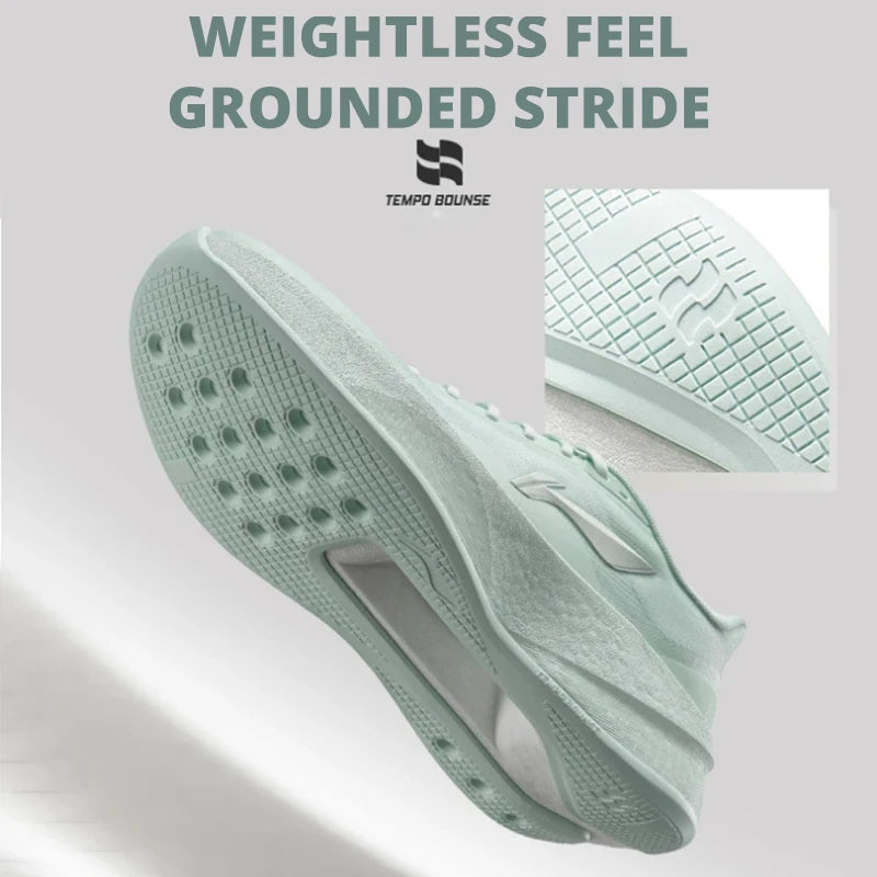 Li-Ning Women's CHAOYING Cushion Running Shoes BOOM Lightweight Rebound TEMPO BOUNCE Flexible Li-Ning Comfortable Sneakers ARBW008