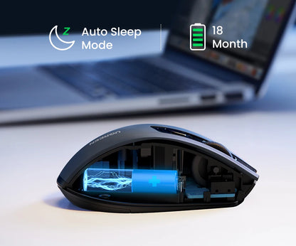 Ratón inalámbrico UGREEN Bluetooth 5.0 ergonómico, 4000DPI, 6 botones silenciosos, para MacBook, tabletas, portátiles, ordenador PC, 2.4G