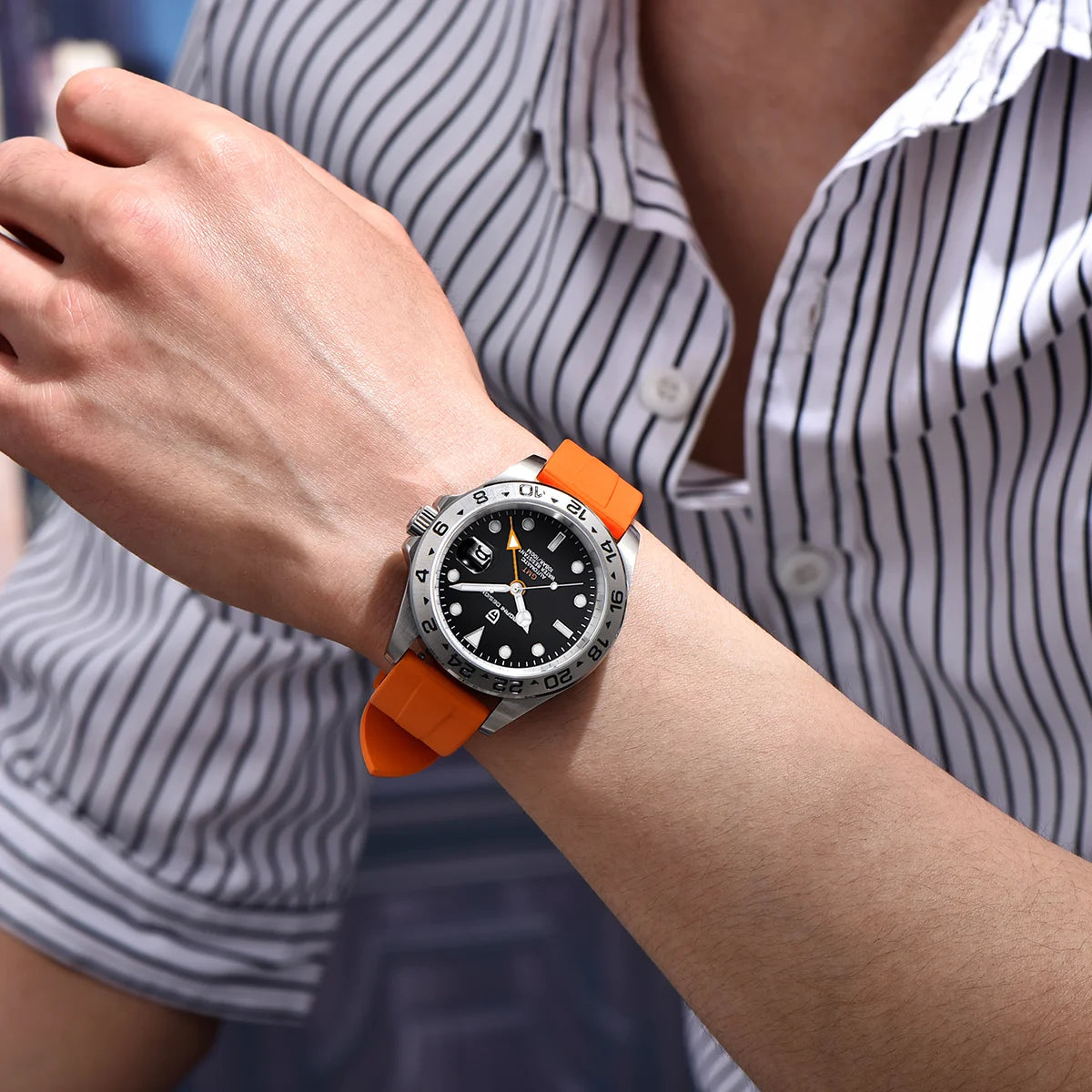 Pagani Design 2026 New Men's Diver Watch 42mm Sapphire Automatic Mechanical GMT Watch 100m Waterproof PD1682